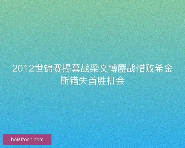 2012世锦赛揭幕战梁文博鏖战惜败希金斯错失首胜机会